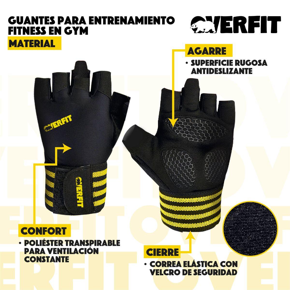 Guantes Gym Deportivos Overfit Talla L Entrenamiento Levantamiento Fitness Pesas-3