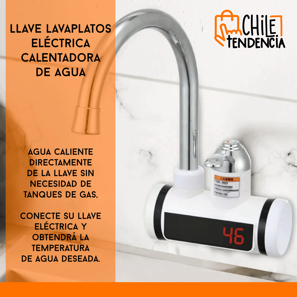 Llave Eléctrica Lavaplatos Calentadora Cocina Agua Caliente-1
