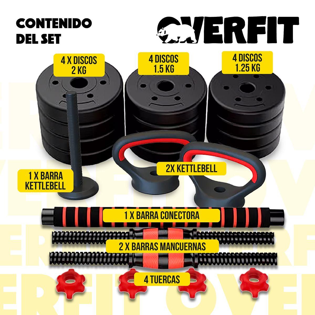 Set Mancuernas + Barra + Kettlebell 20 kg-2