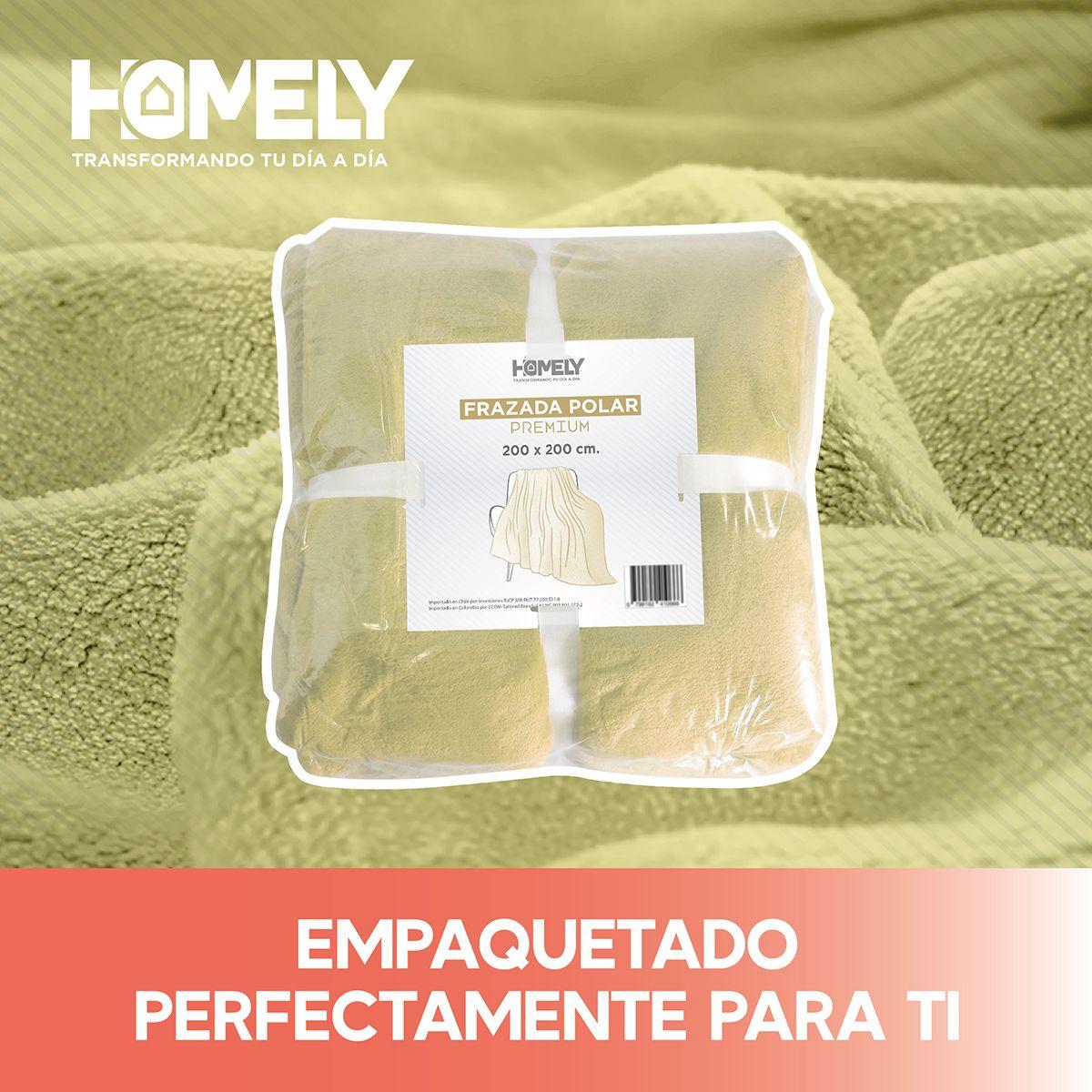 Frazada Polar Termica King Homely Manta 200x200cm Beige-3