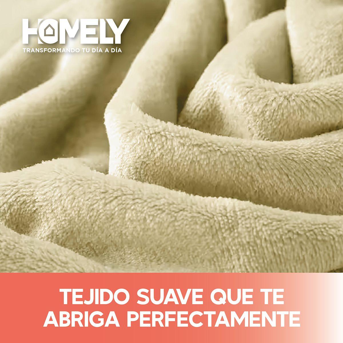 Frazada Polar Termica King Homely Manta 200x200cm Beige-2