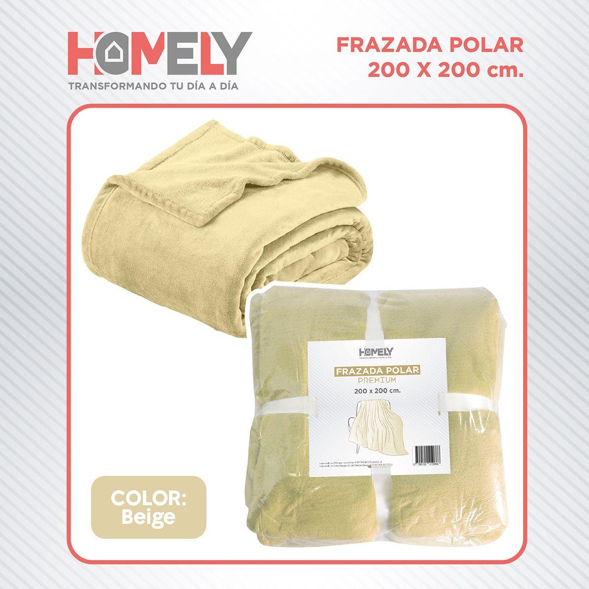 Frazada Polar Termica King Homely Manta 200x200cm Beige-9
