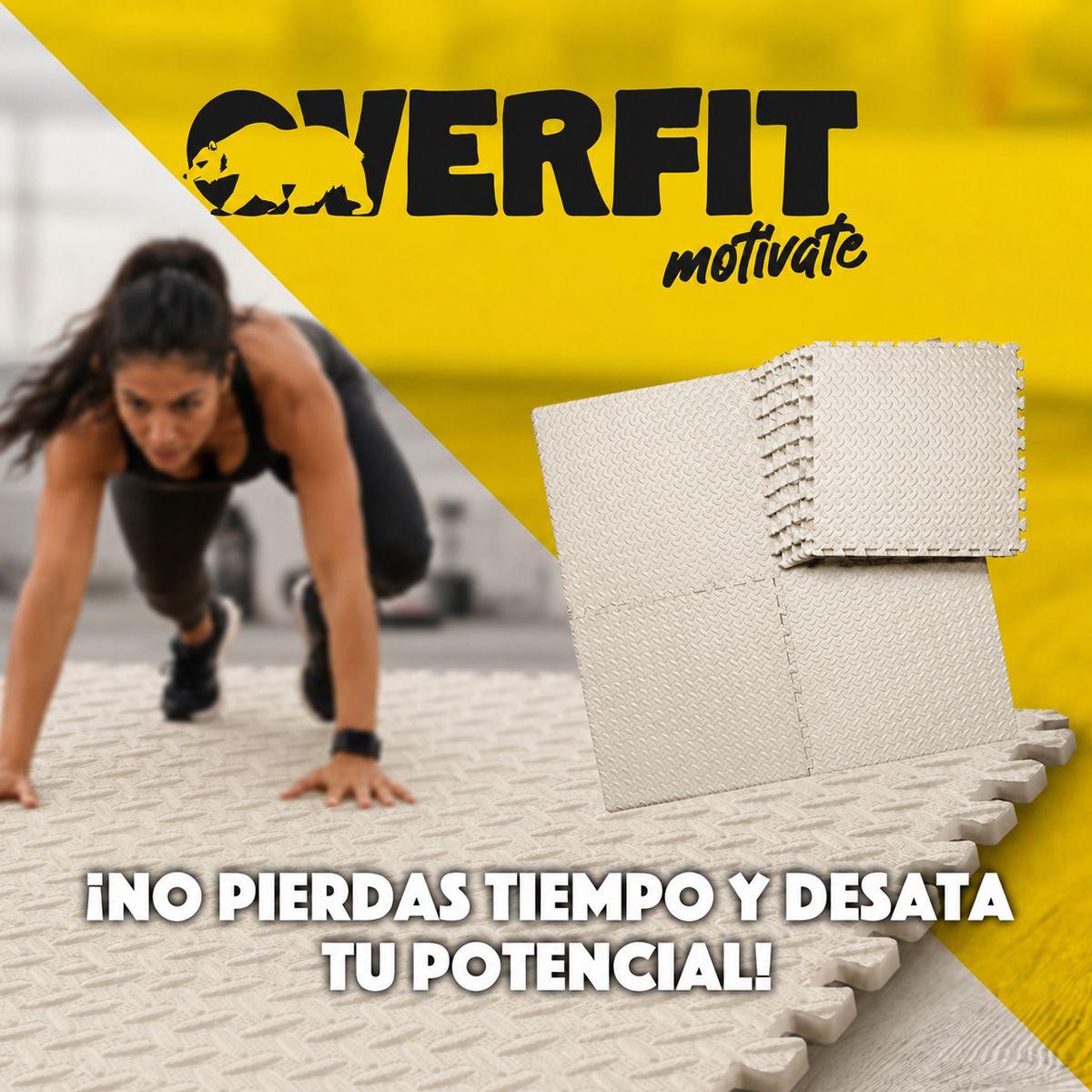 Piso Goma Eva Alfombra Deportiva Gimansio Overfit 12mm 60x60cm X8 Unidades Color Beige Lisa-8