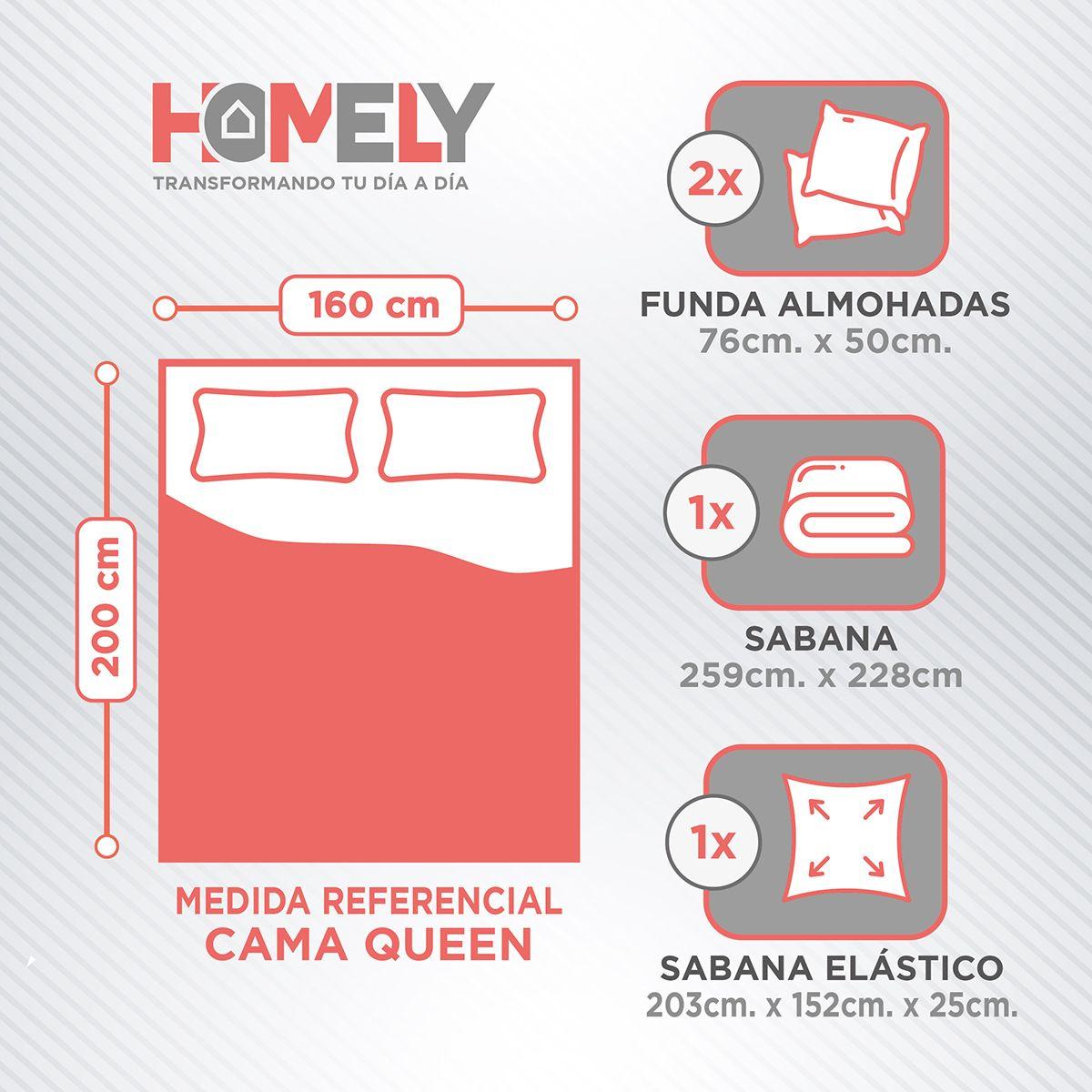 Juego De Sabanas Queen Homely Suave 100 Gsm 4 Piezas-2