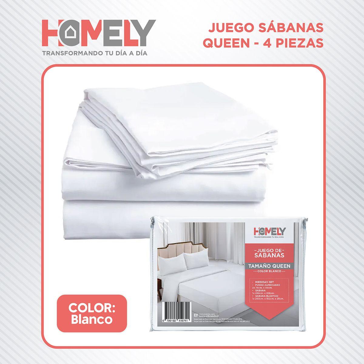 Juego De Sabanas Queen Homely Suave 100 Gsm 4 Piezas-9