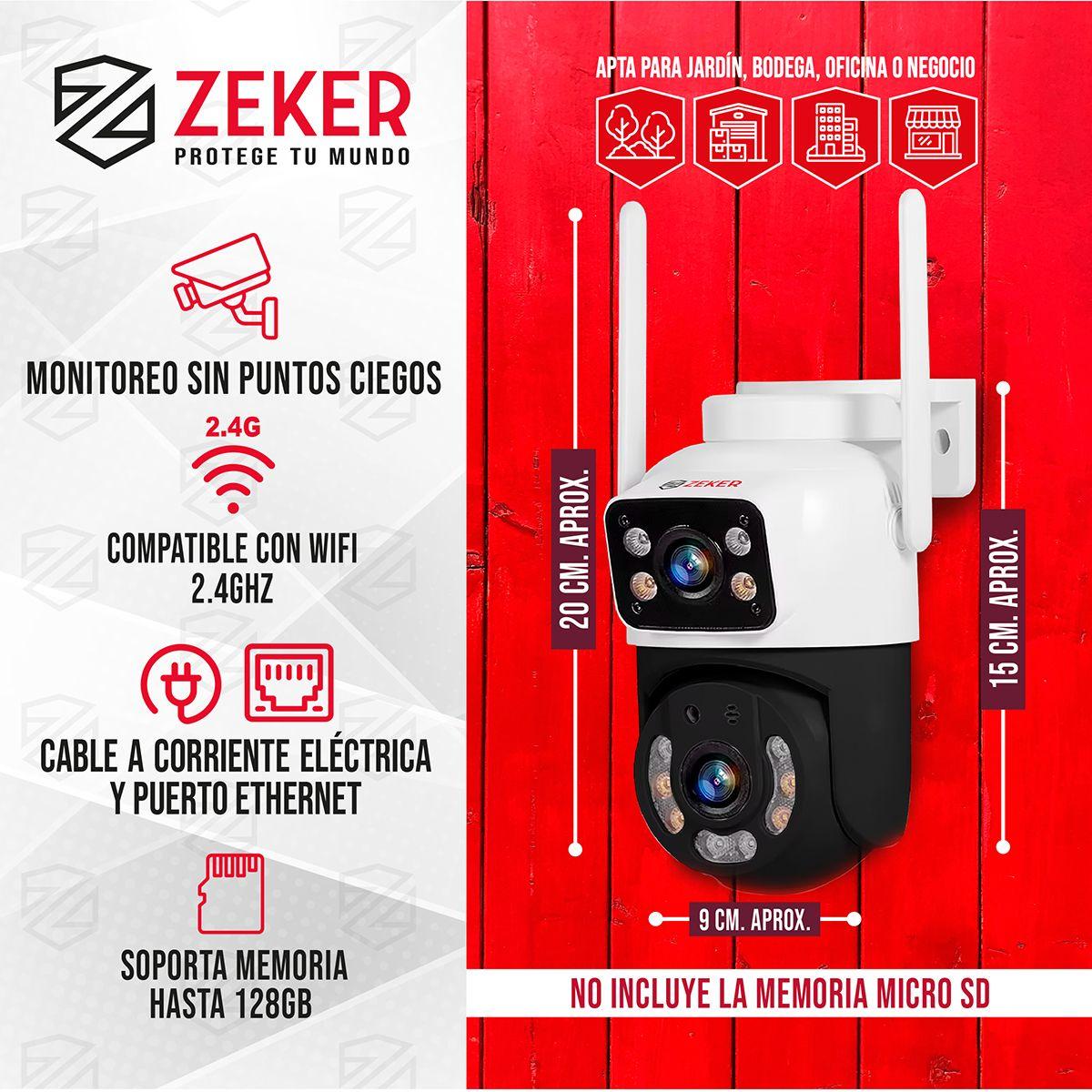 Camara De Seguridad 5G Zeker Doble 4MP Exterior Impermeable-1