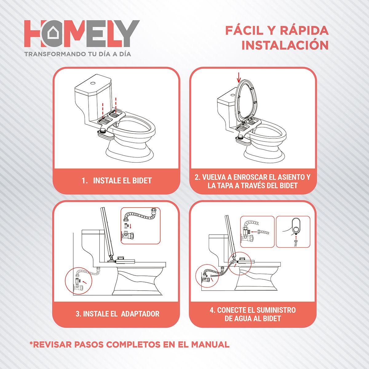 Bidet Ducha Árabe Turca Homely Para WC Inodoro Set Completo-3