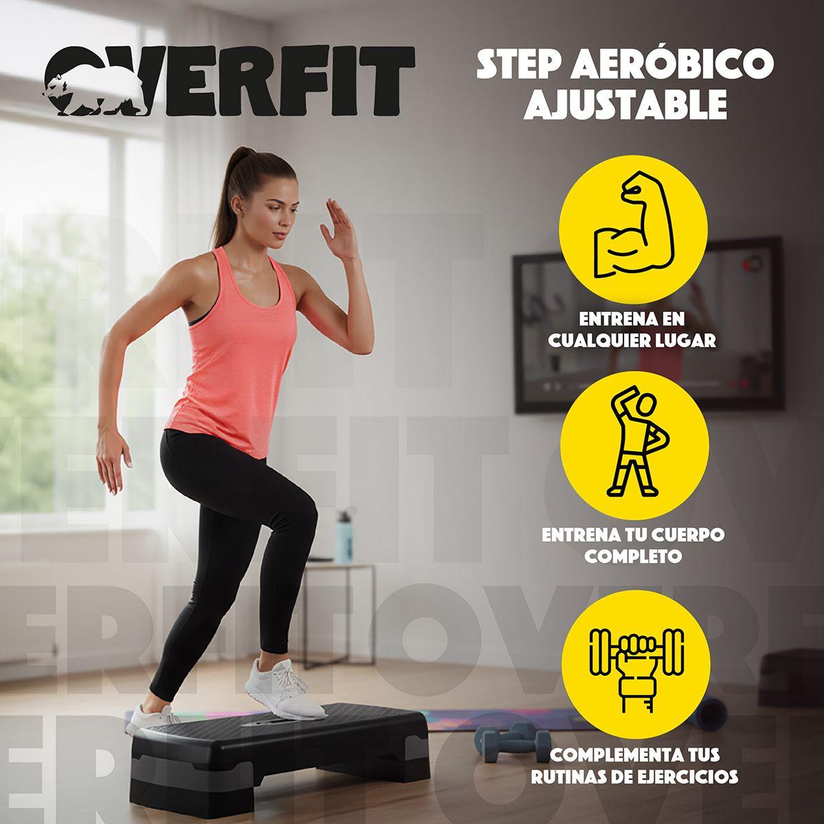 Step Aeróbico Ajustable 2 Niveles Antideslizante Overfit-2