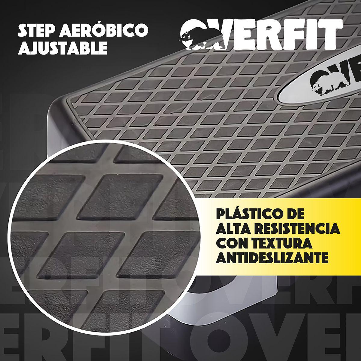Step Aeróbico Ajustable 2 Niveles Antideslizante Overfit-3