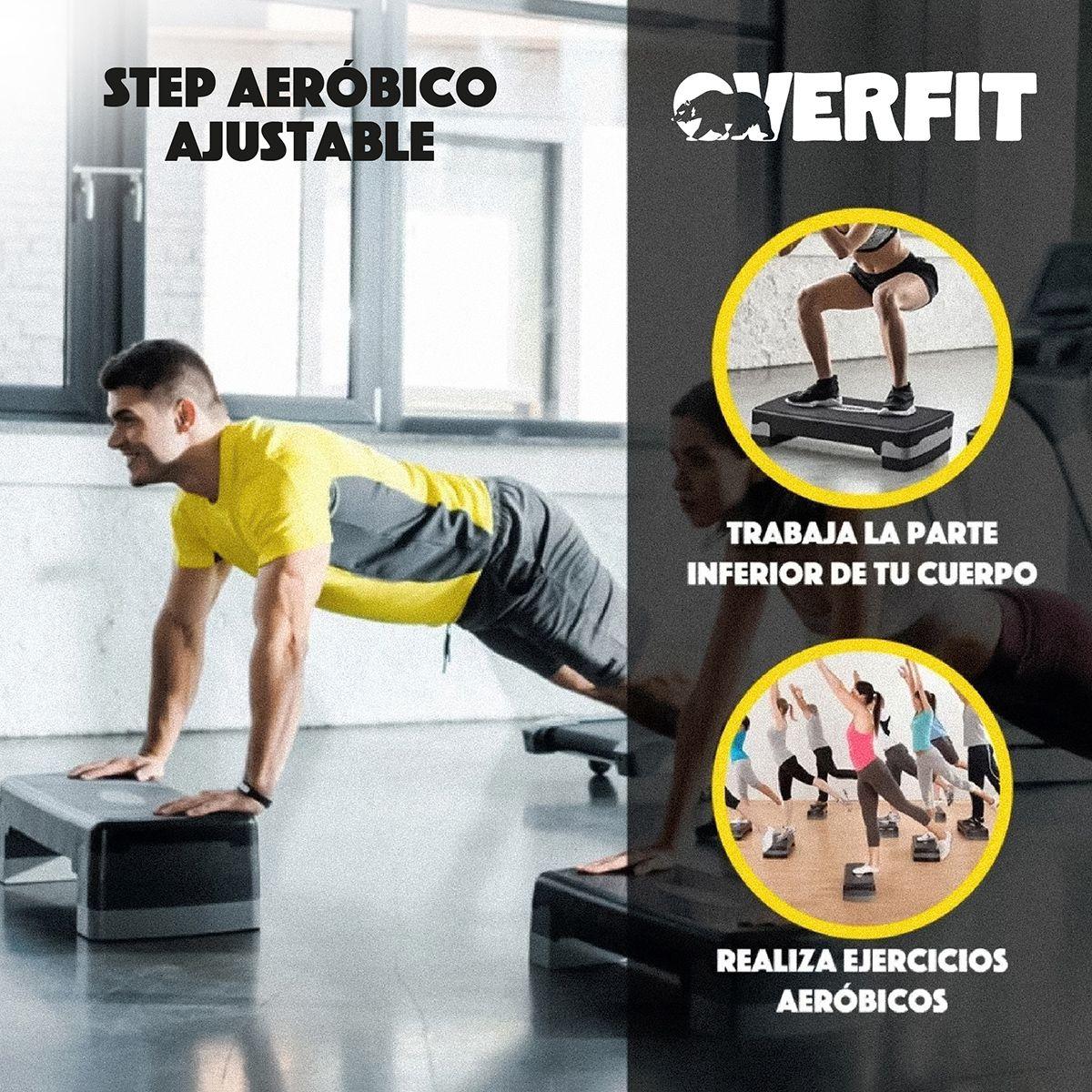 Step Aeróbico Ajustable 2 Niveles Antideslizante Overfit-4