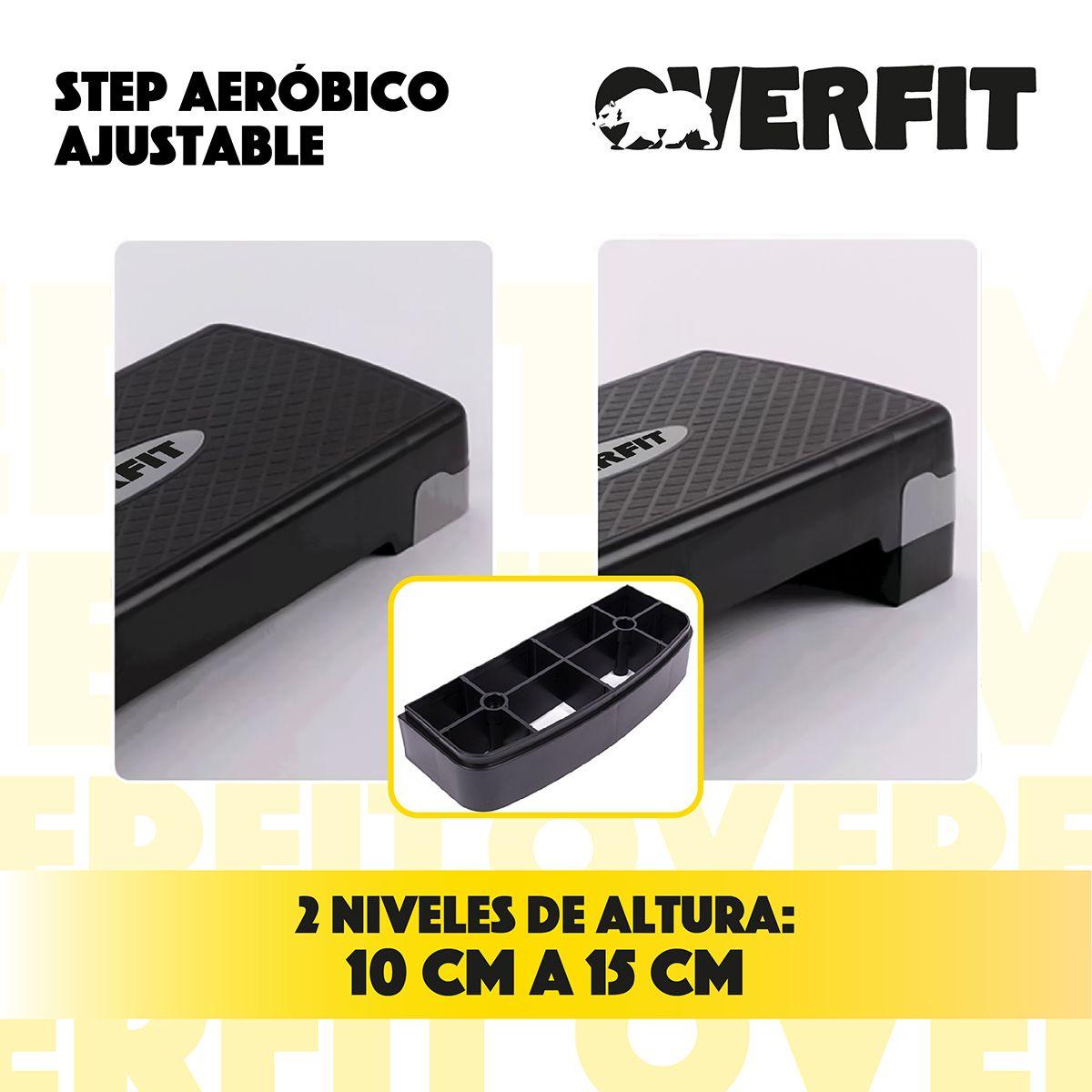 Step Aeróbico Ajustable 2 Niveles Antideslizante Overfit-6