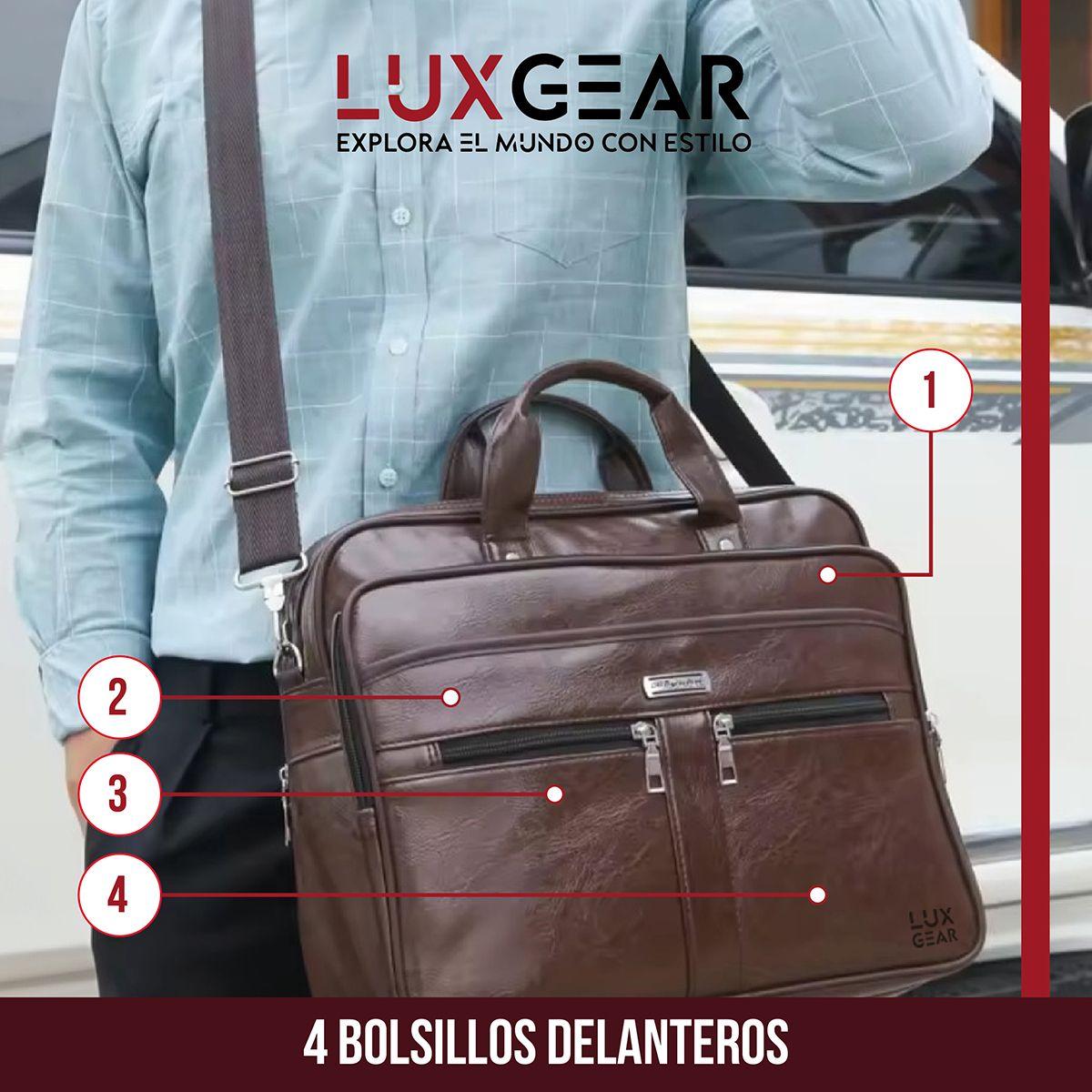 Maletín Cuero Luxgear Oficina Notebook Tablet 15.6 Pulgadas-2