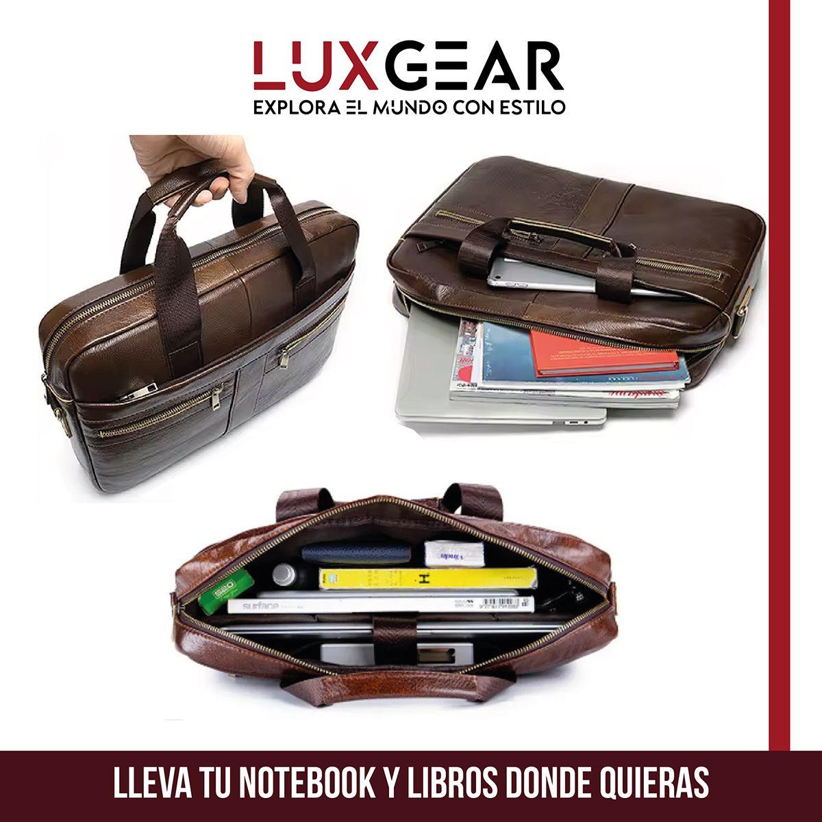 Maletín Cuero Luxgear Oficina Notebook Tablet 15.6 Pulgadas-4