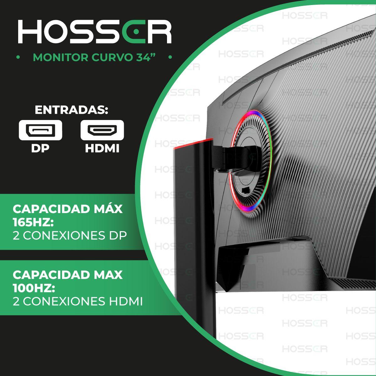 Monitor Gamer Curvo 34 Pulgadas 165Hz WQHD Hosser-3