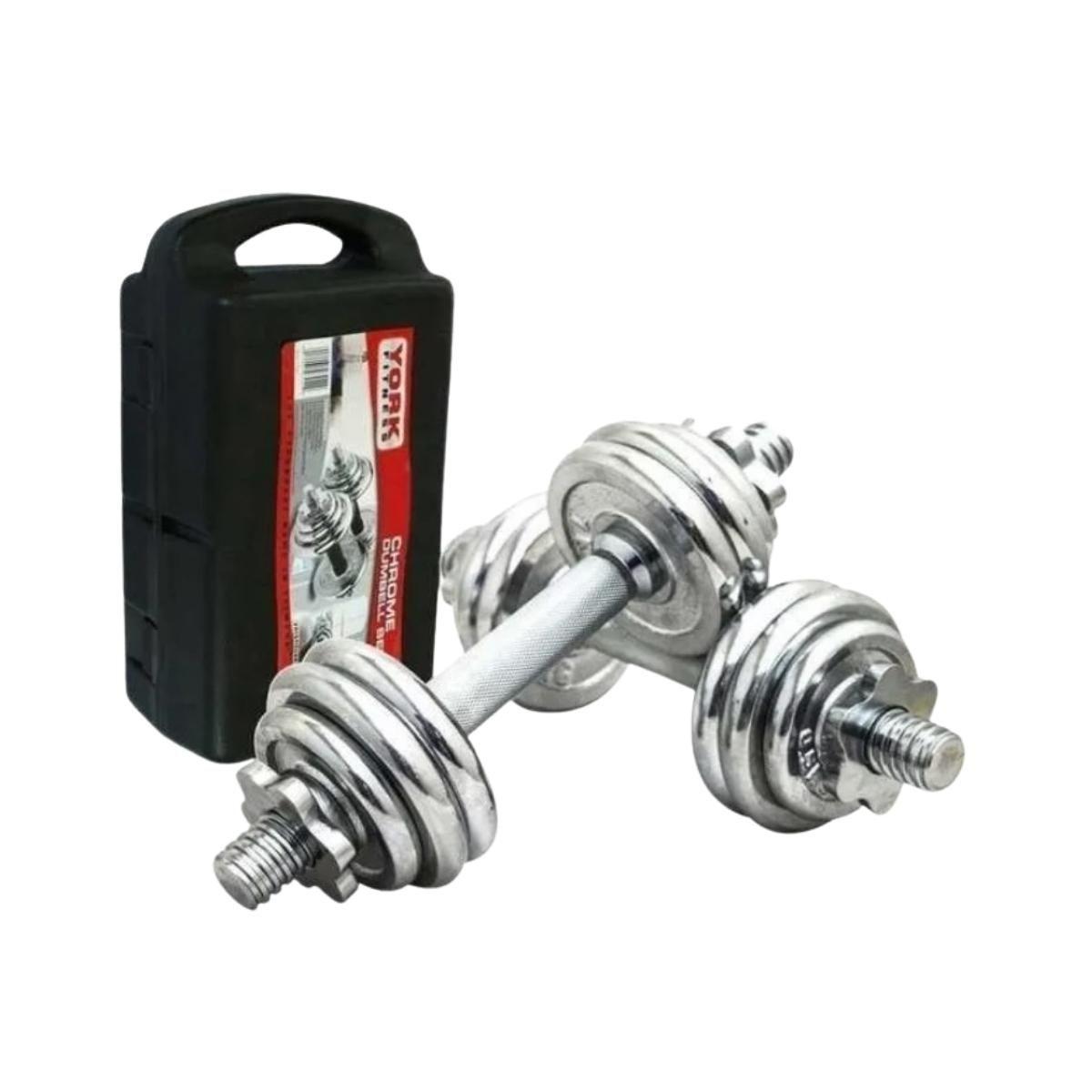 Set Mancuernas Cromadas 15kg Ajustables Pesas Peso Regulable-3