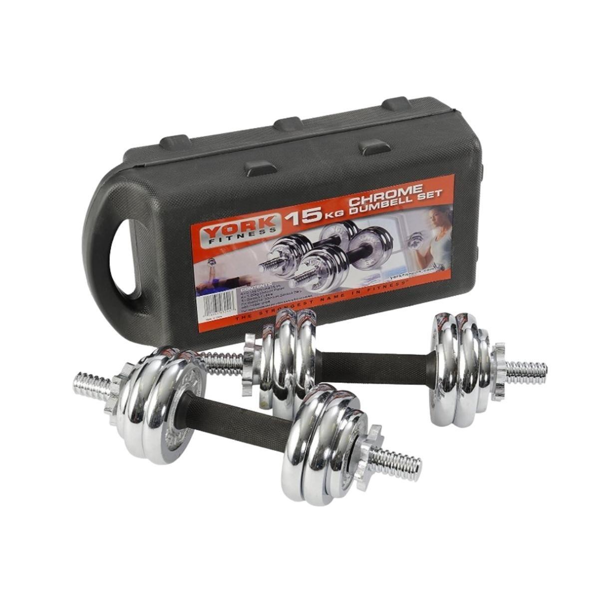 Set Mancuernas Cromadas 15kg Ajustables Pesas Peso Regulable-5