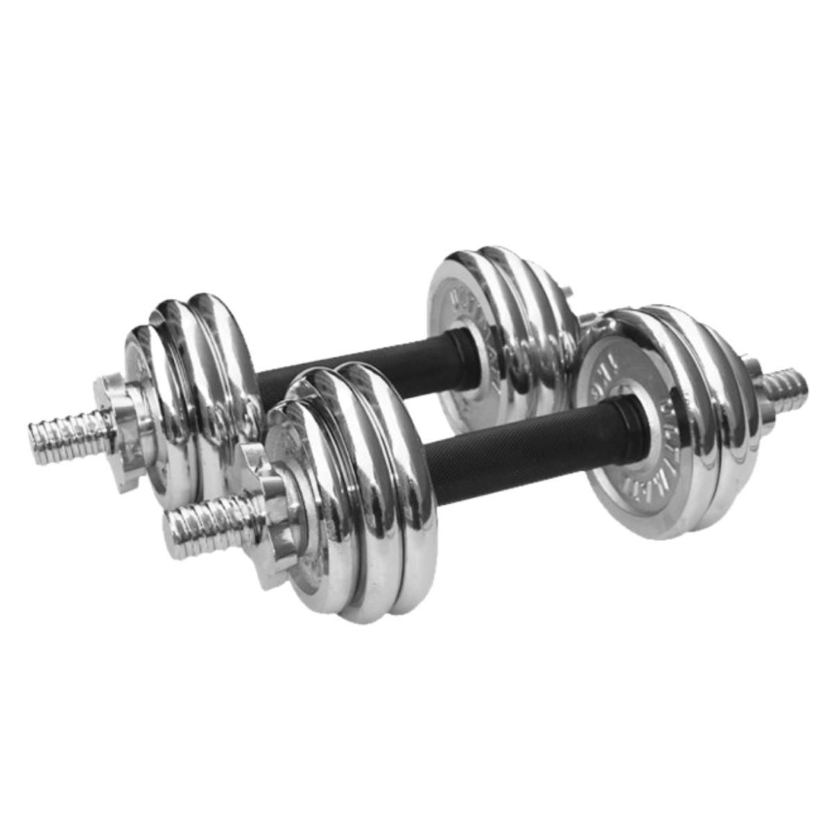 Set Mancuernas Cromadas 15kg Ajustables Pesas Peso Regulable-7