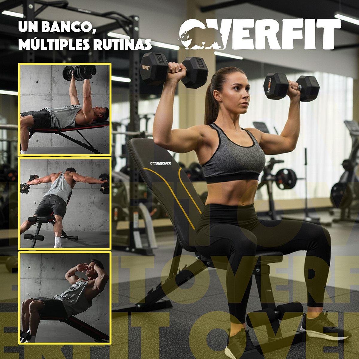 Banco Reclinable Gym Multifuncional Overfit Press Ajustable-3