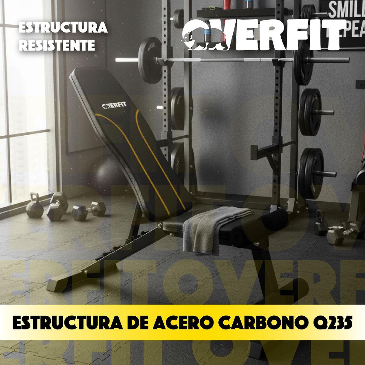 Banco Reclinable Gym Multifuncional Overfit Press Ajustable-8