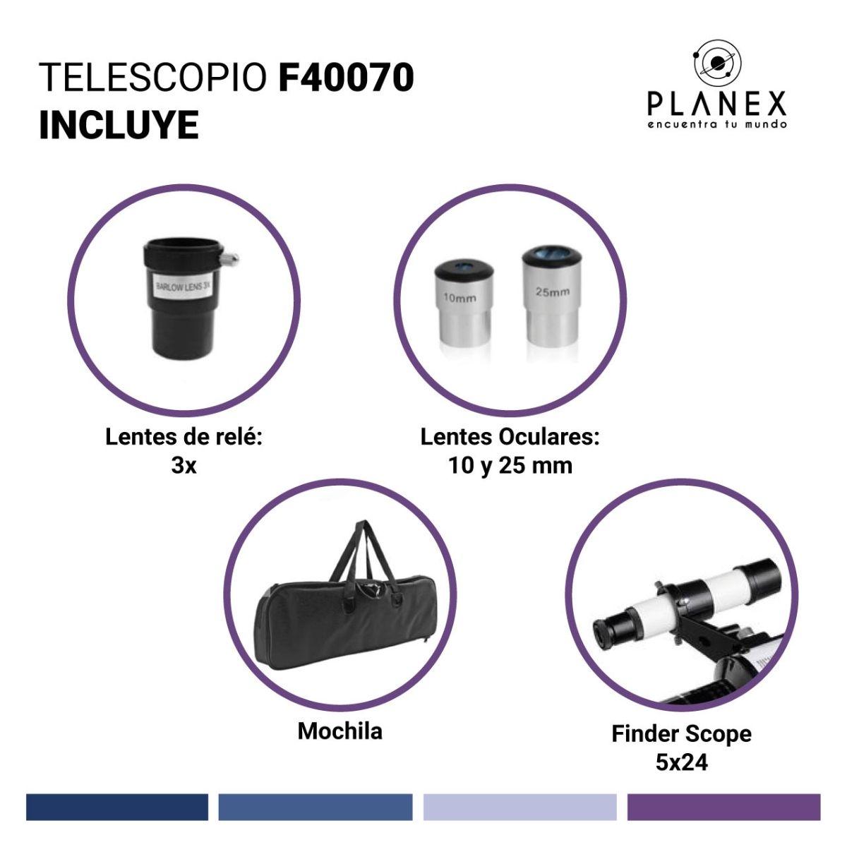 Telescopio Astronómico Monocular F70070 Planex + Soporte-3