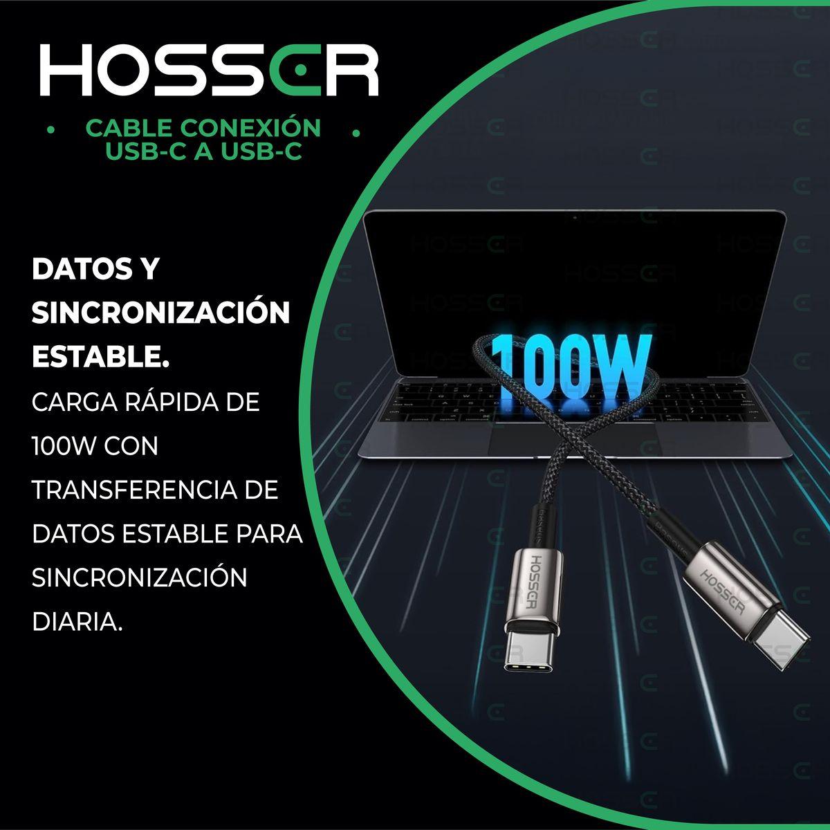 Cable Usb C A C 2 Metros Ios Android Carga Rapida Hosser-8