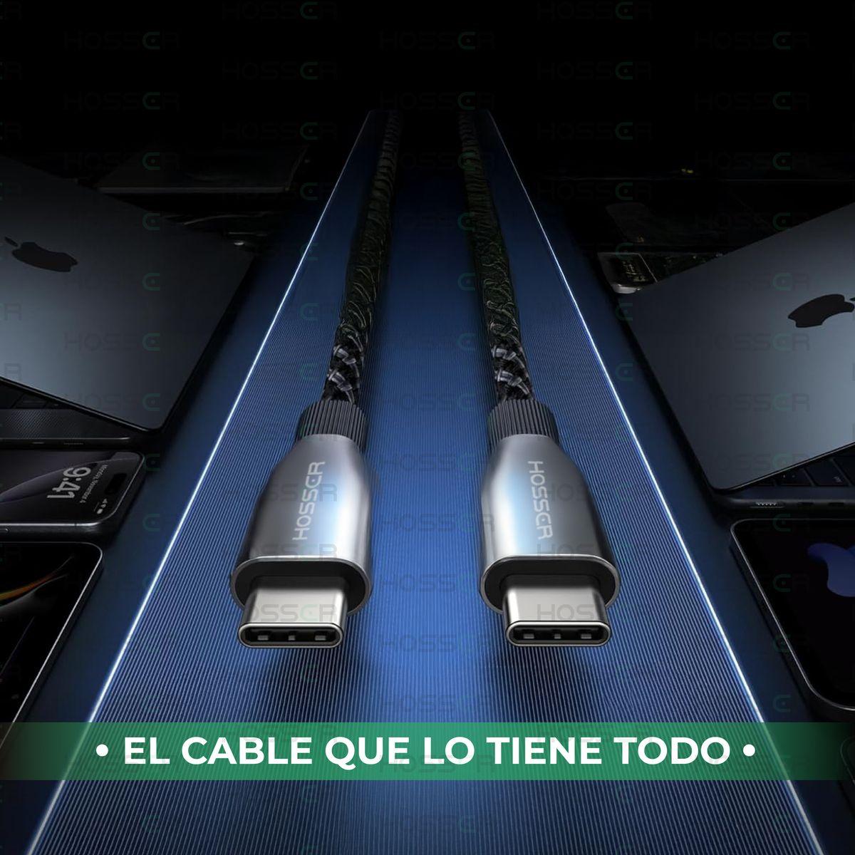 Cable Usb C A C 2 Metros Ios Android Carga Rapida Hosser-9