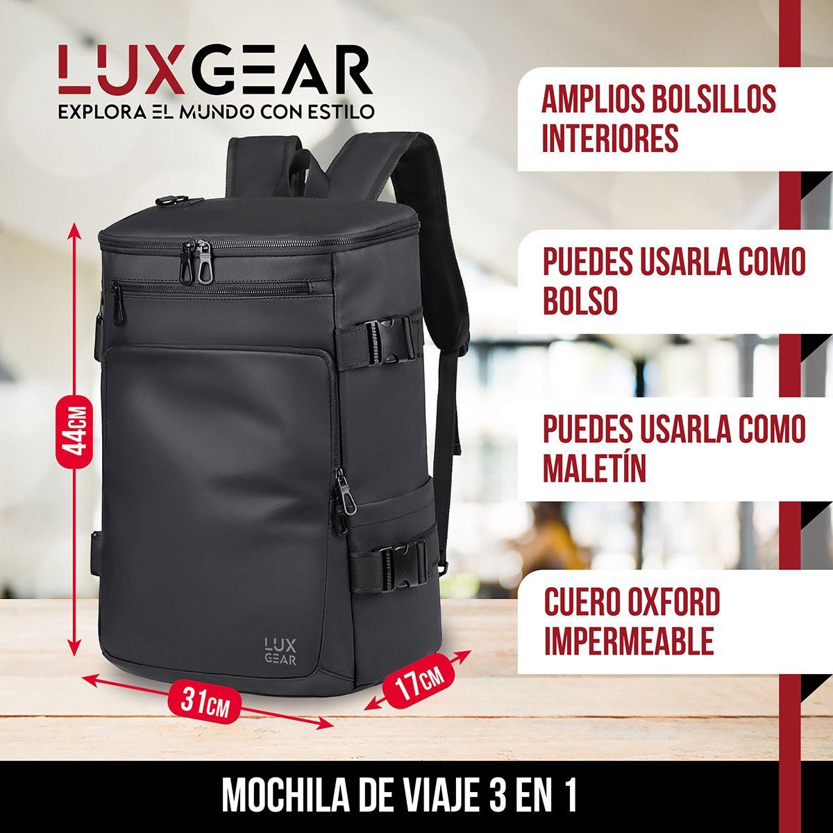 Mochila Notebook Antirrobo Luxgear Sleek Impermeable 3 en 1-1