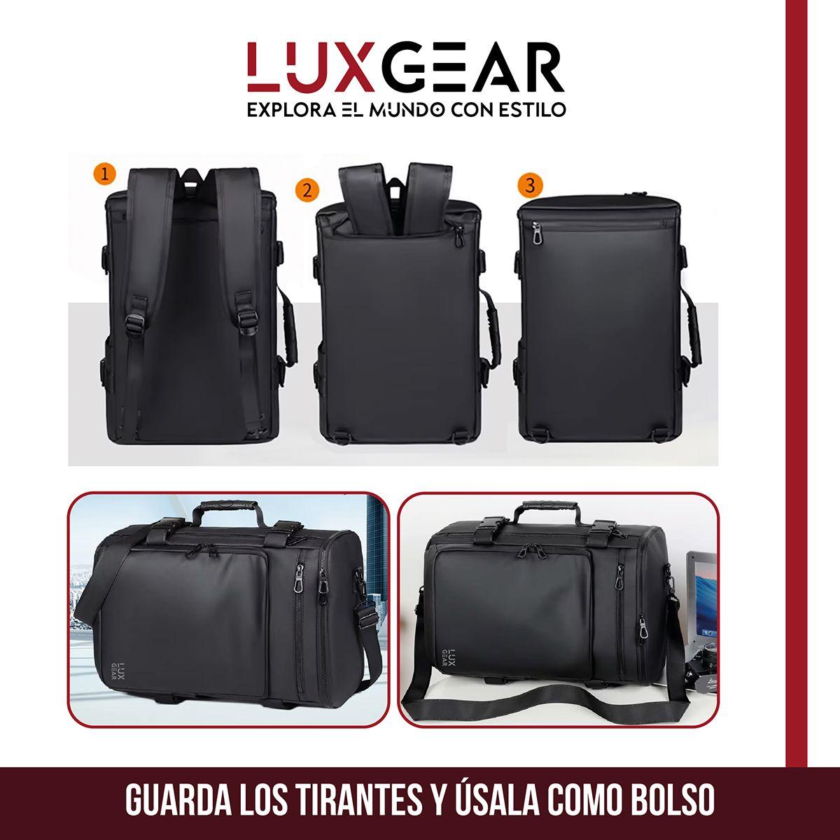 Mochila Notebook Antirrobo Luxgear Sleek Impermeable 3 en 1-2