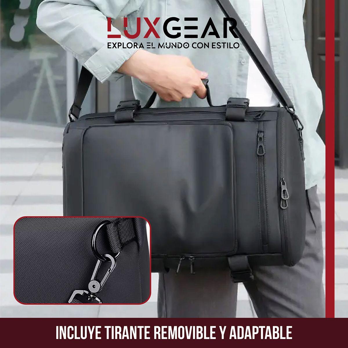 Mochila Notebook Antirrobo Luxgear Sleek Impermeable 3 en 1-3
