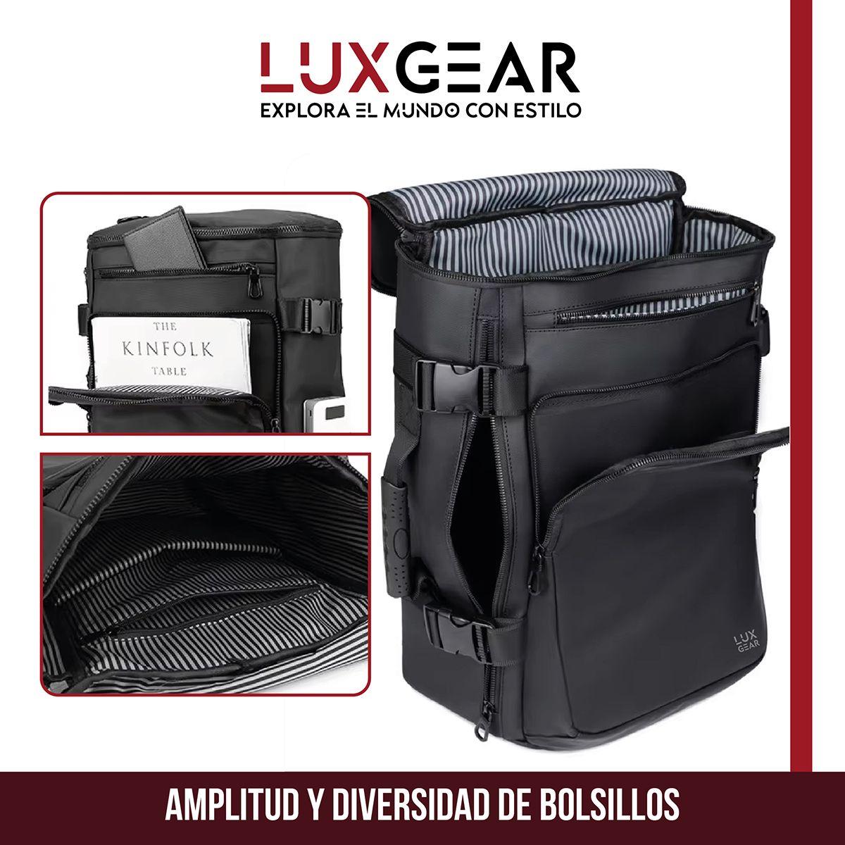 Mochila Notebook Antirrobo Luxgear Sleek Impermeable 3 en 1-4