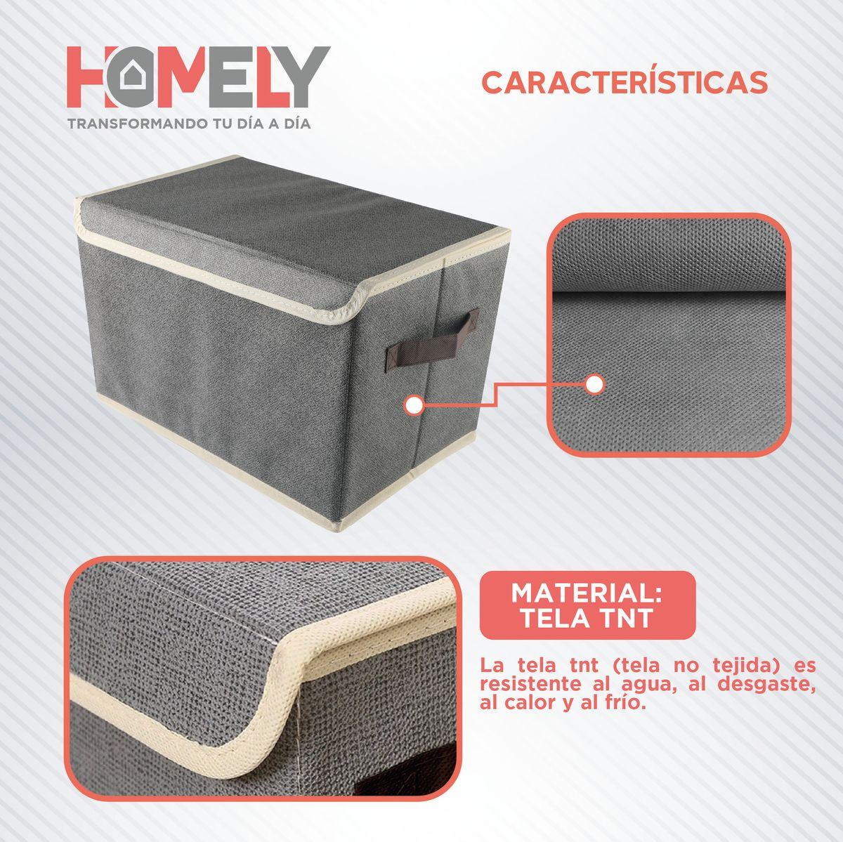 Cajas Organizadoras Homely Tapa Tela Impermeable 22L Set X2-2