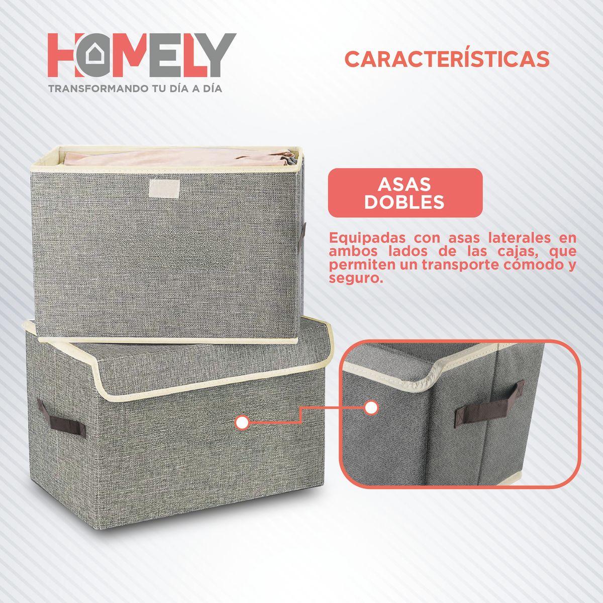 Cajas Organizadoras Homely Tapa Tela Impermeable 22L Set X2-3