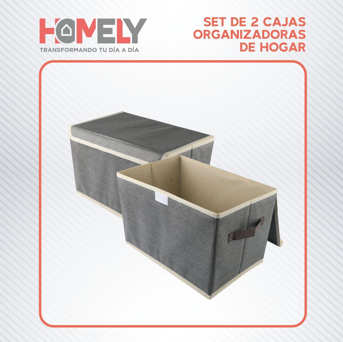 Cajas Organizadoras Homely Tapa Tela Impermeable 22L Set X2-9
