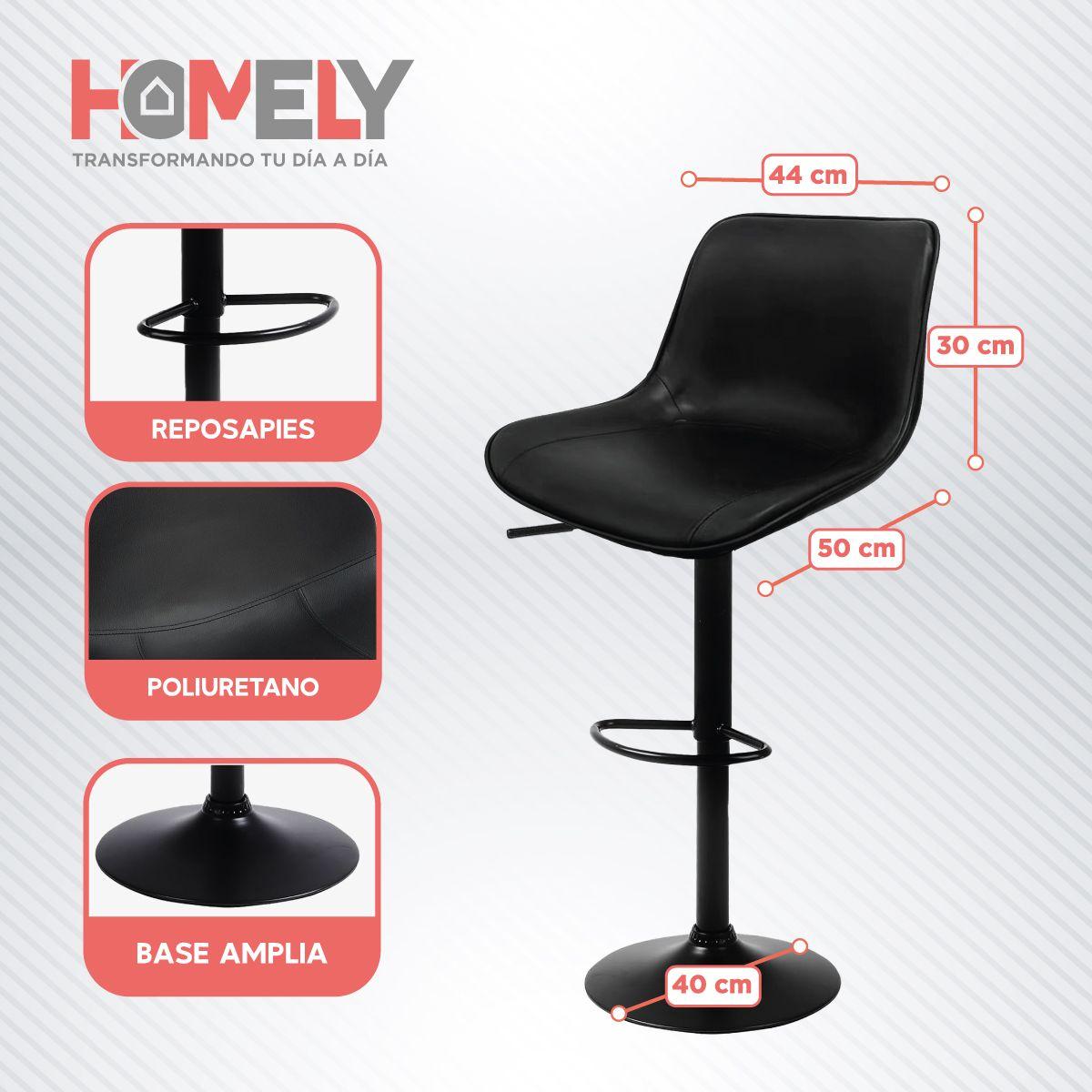 Taburete Silla De Bar Homely Altura Regulable Cocina 80cm X2-2
