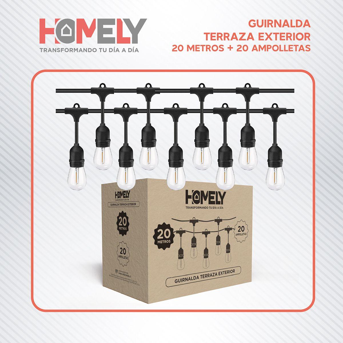 Guirnalda Terraza Exterior 20 Metros + 20 Ampolletas Homely-9