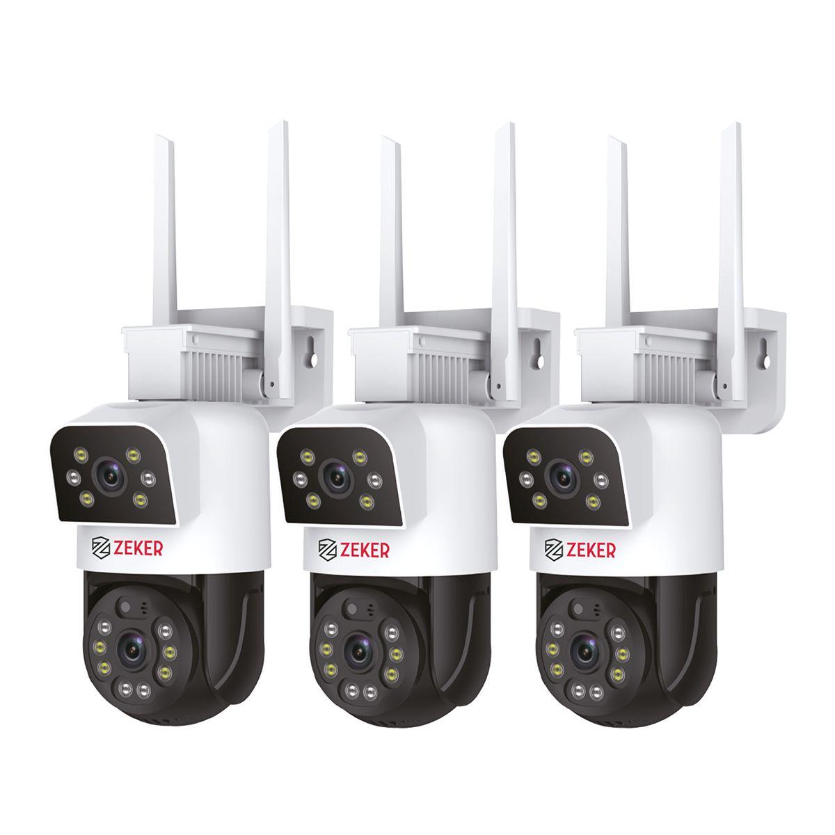 Pack x3 Cámara De Seguridad 5G Zeker Doble 4MP Impermeable-8