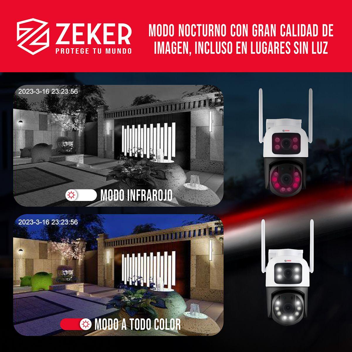 Pack x3 Cámara De Seguridad 5G Zeker Doble 4MP Impermeable-6