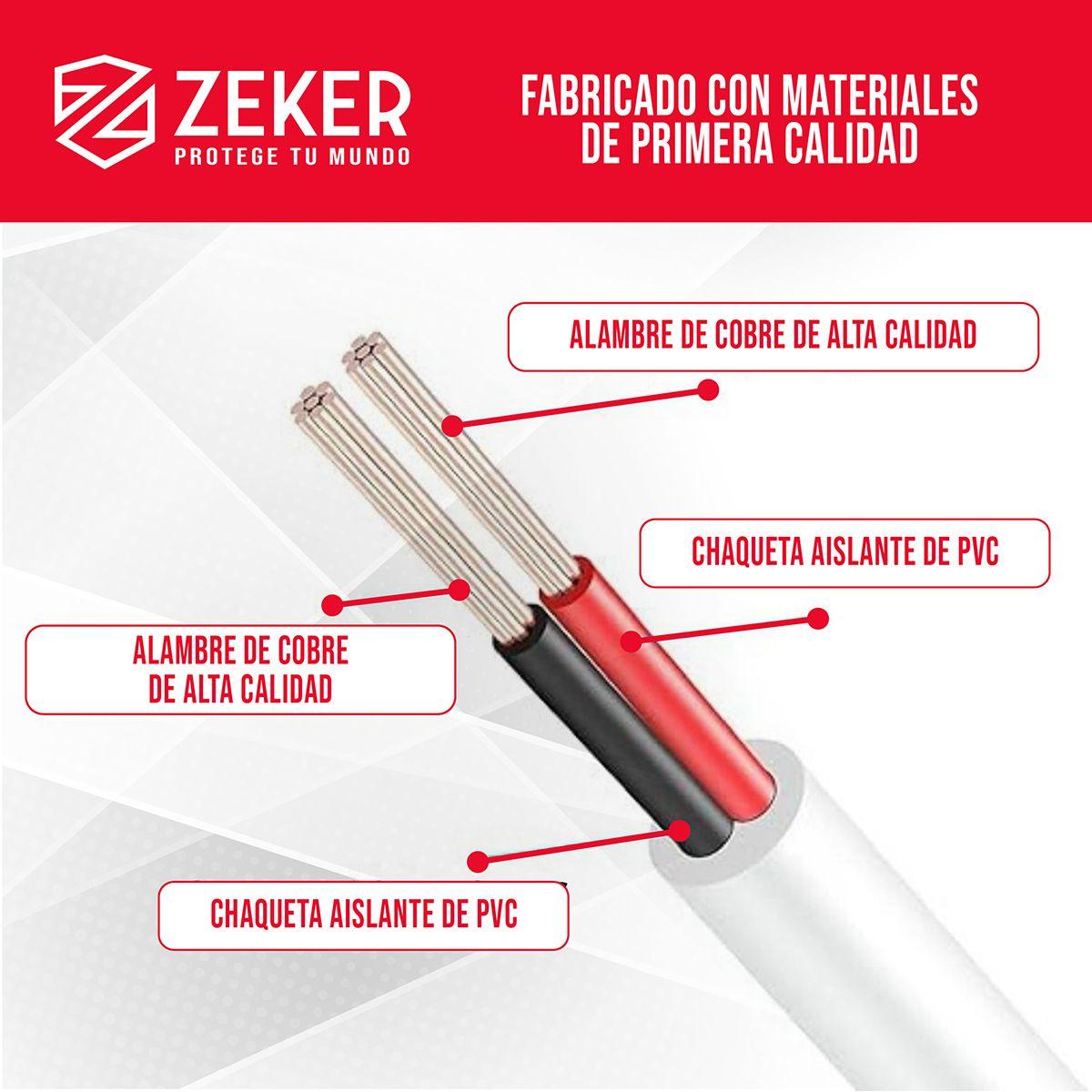 Cable Camara Seguridad Zeker Extensor Universal 20 Mts 12v-4