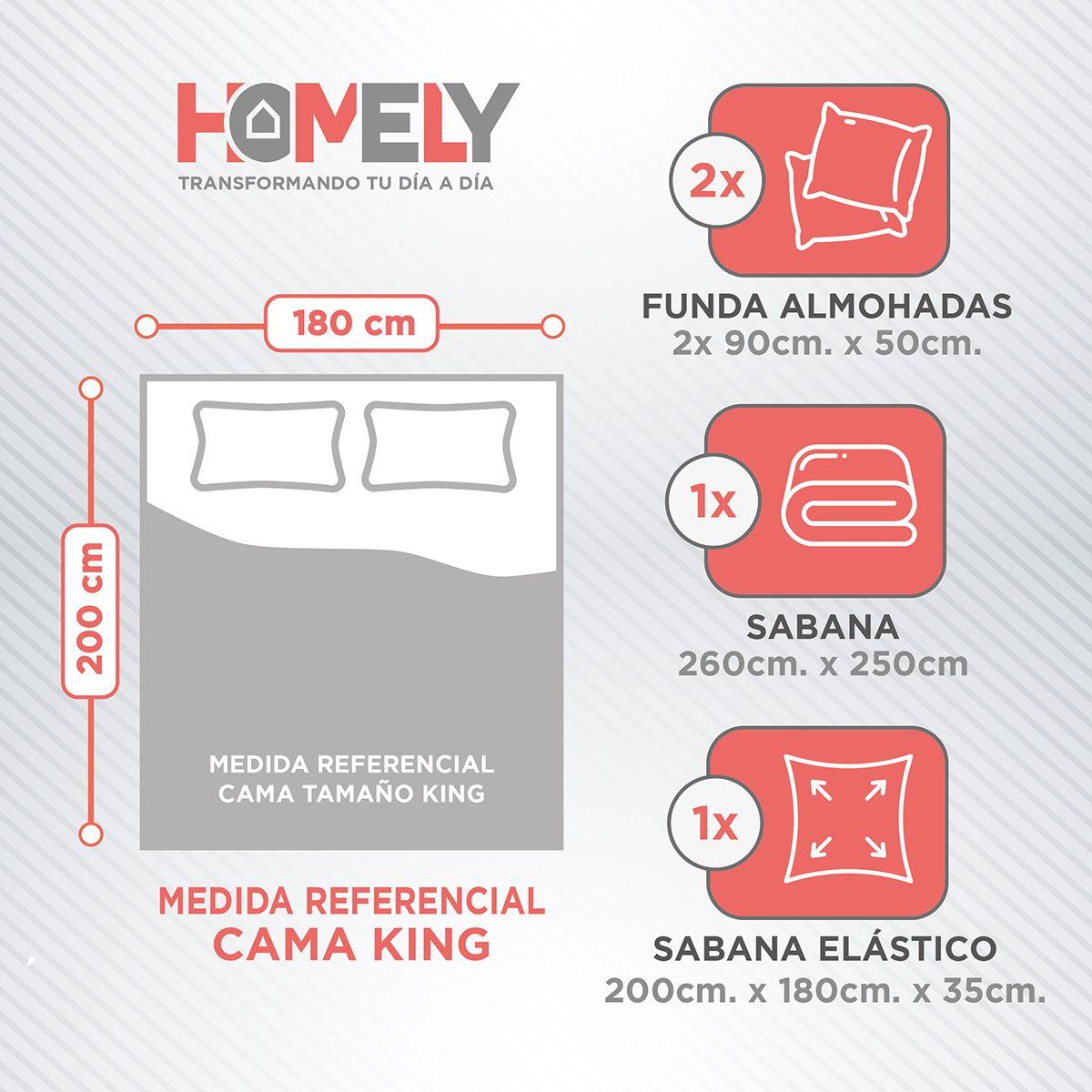 Juego de sabanas King Homely 100 GSM Suave 4 Piezas-2