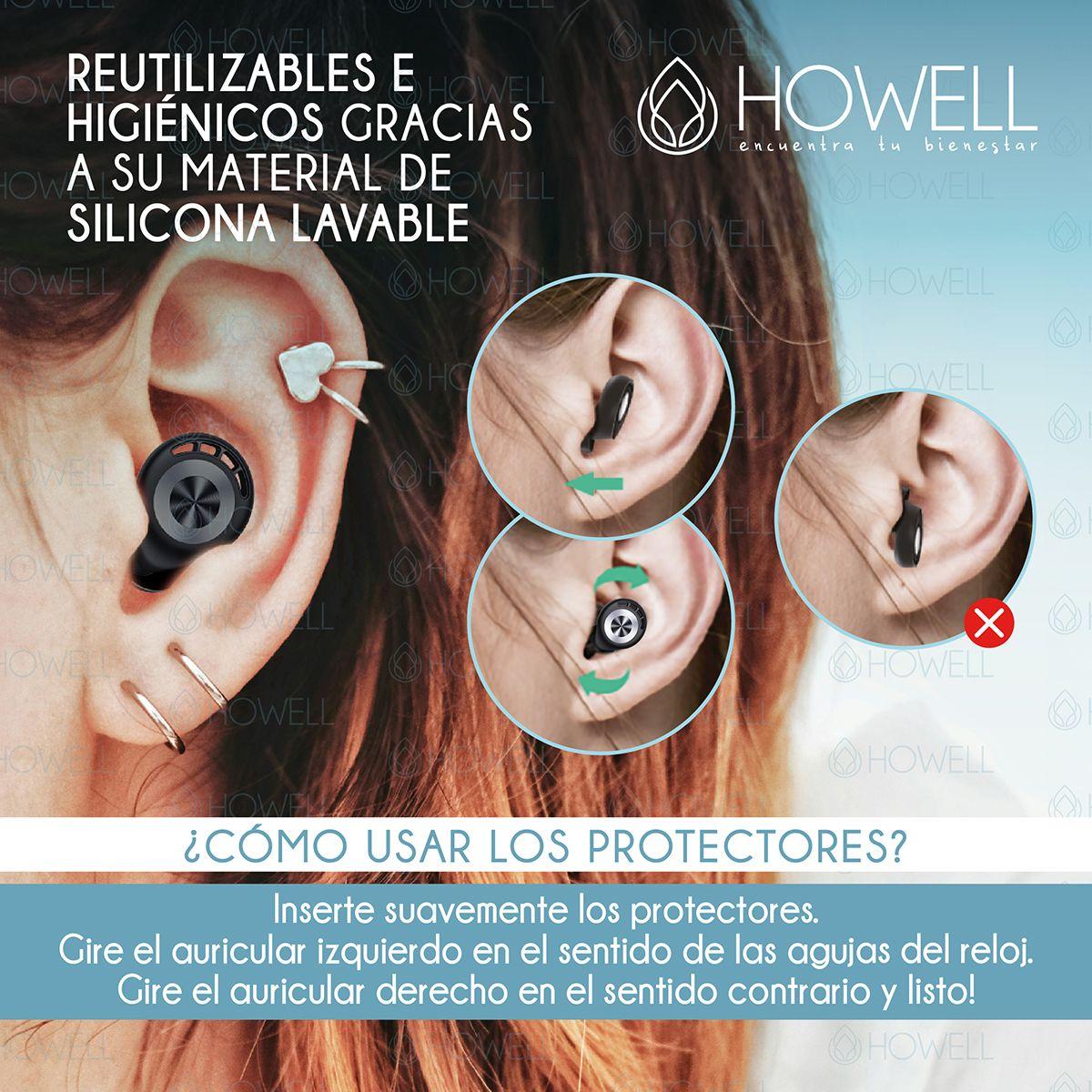 Protectores Auditivos Reducción De Sonido Howell Negro-5