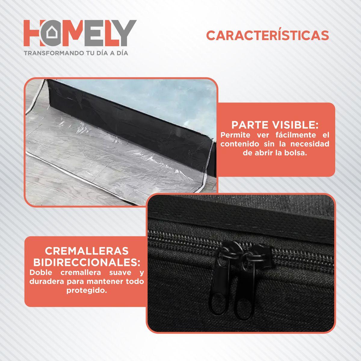 Bolsas Organizadoras Plegable Almacenamiento Bajo Cama Homely Color Negro 90 Litros Set x2-5