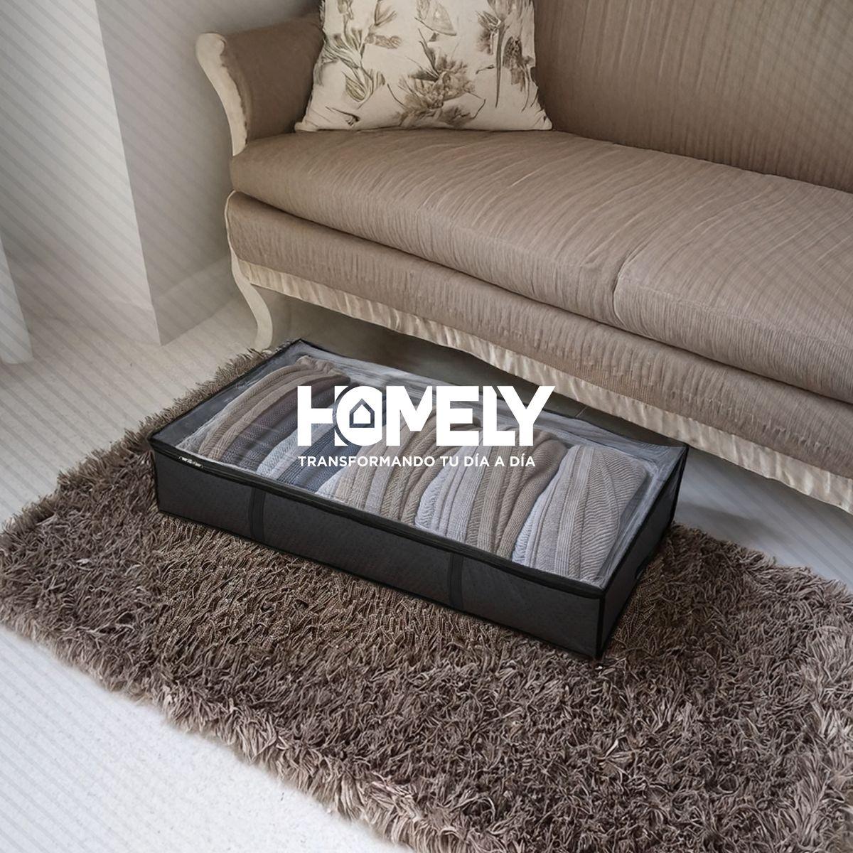Bolsas Organizadoras Plegable Almacenamiento Bajo Cama Homely Color Negro 90 Litros Set x2-9