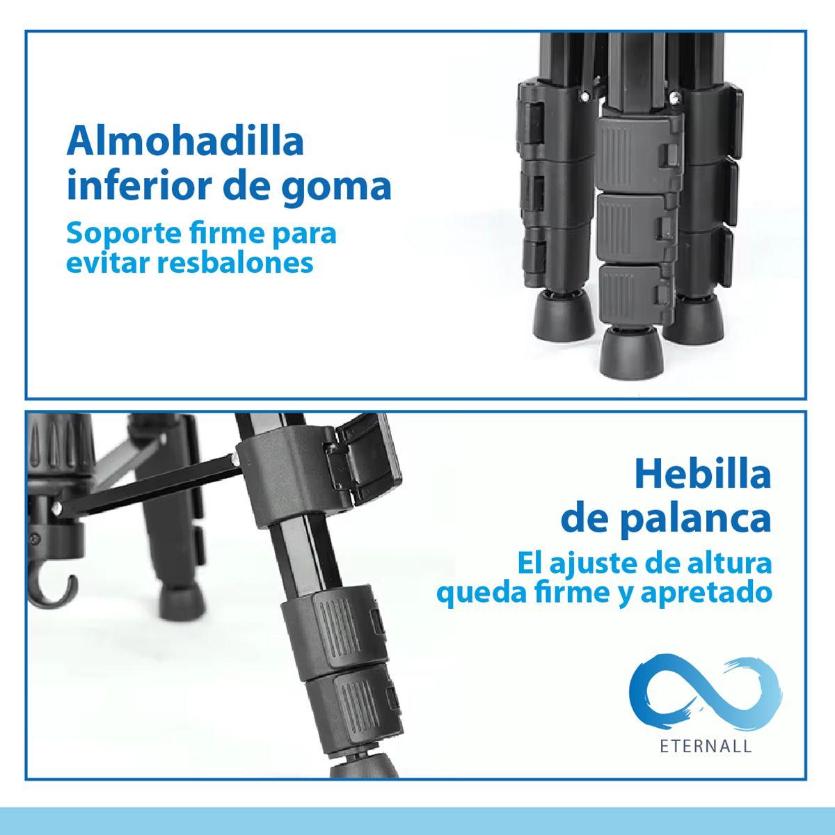 Trípode Celular Camara Portátil Aluminio Carga 10 kg 170 cm-3