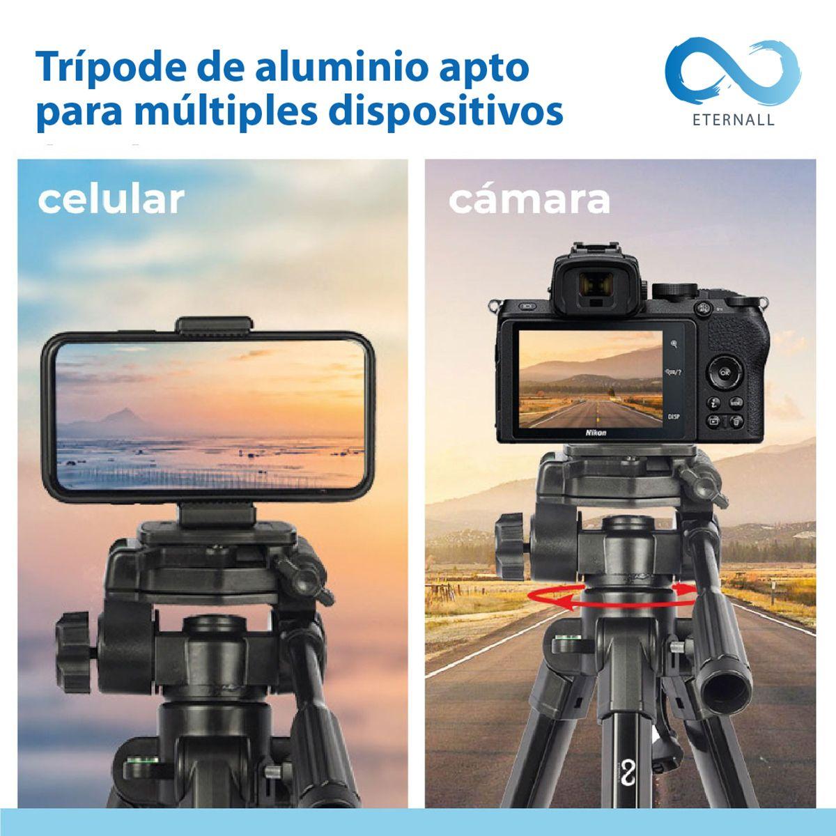 Trípode Celular Camara Portátil Aluminio Carga 10 kg 170 cm-7