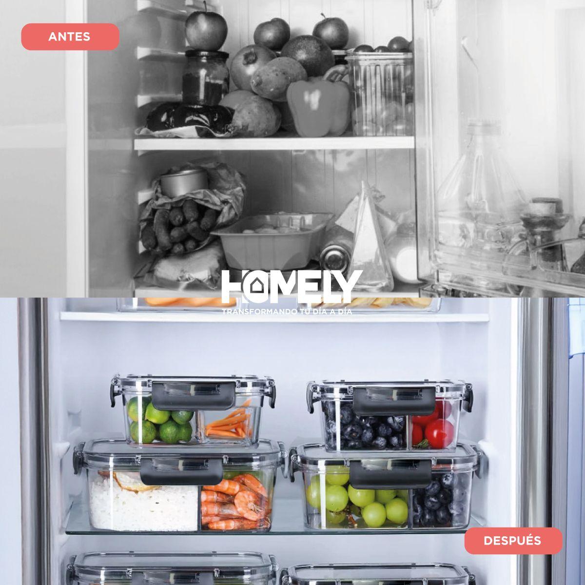 Tupper Frasco Vidrio Con Divisiones 965 Ml Templado Homely-5