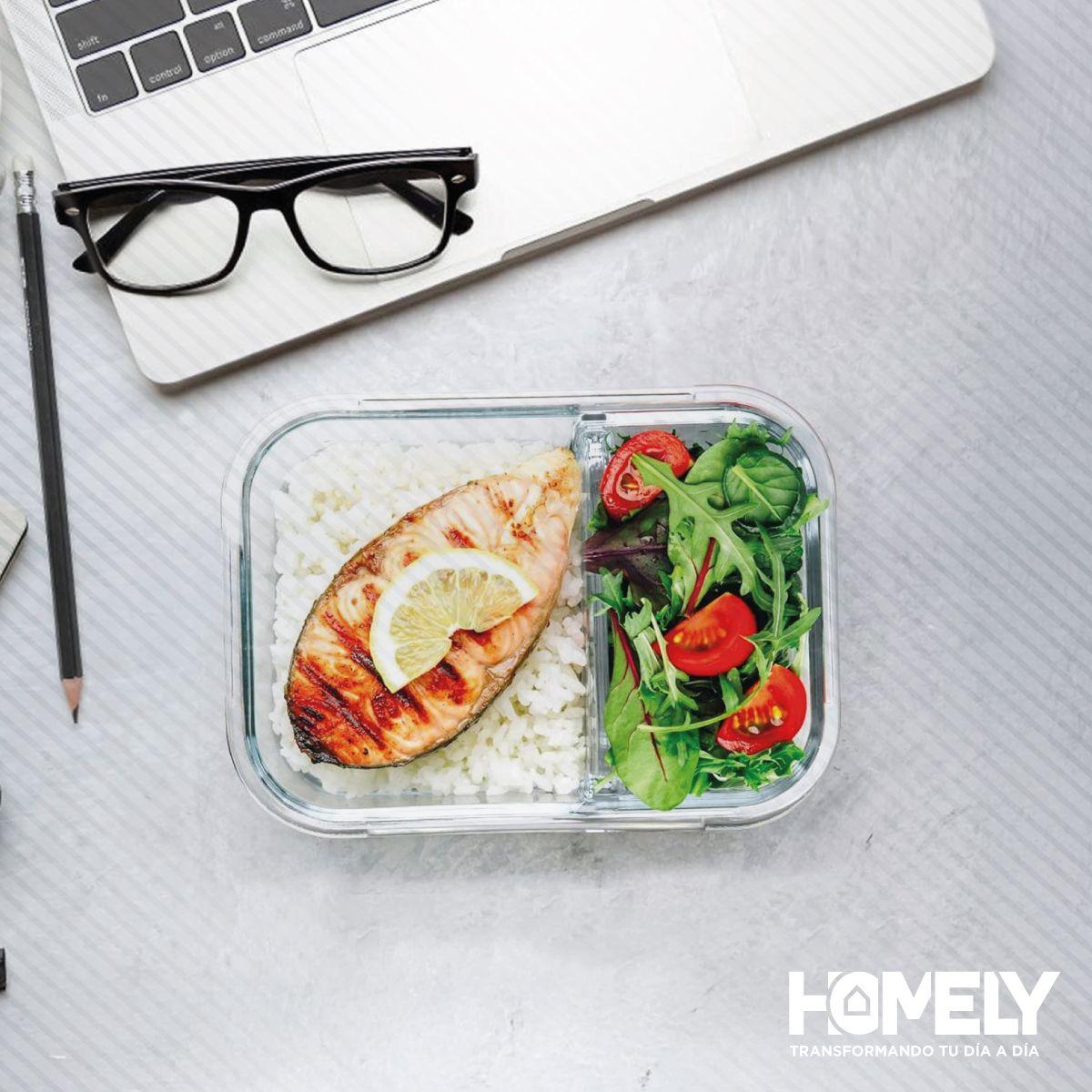 Tupper Frasco Vidrio Con Divisiones 965 Ml Templado Homely-7