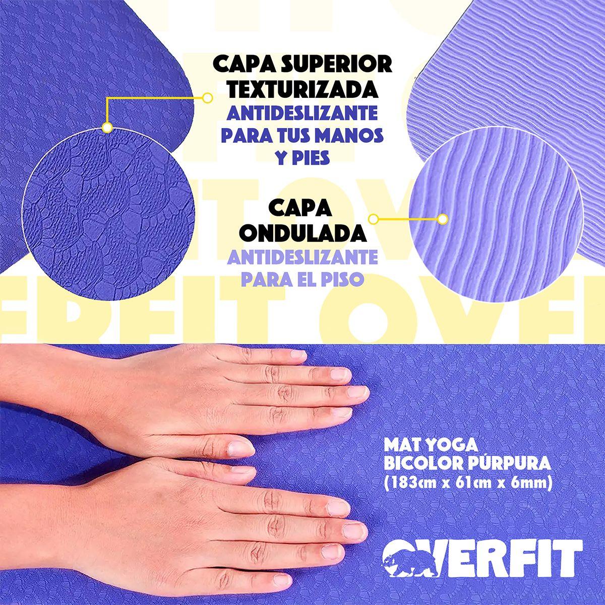 Mat Yoga TPE 6mm Overfit Alfombra Alfombra Pilates Bicolor-4
