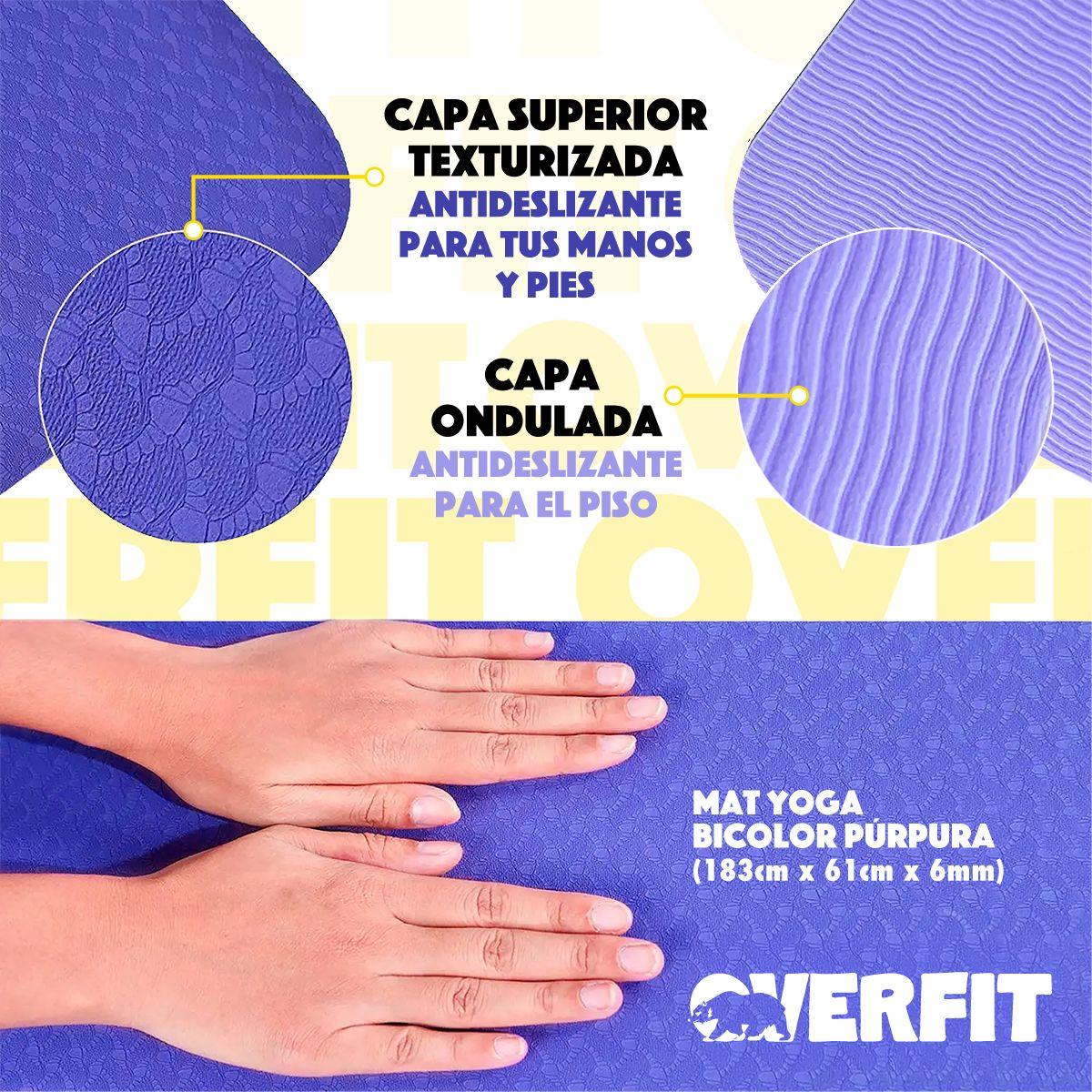 Mat Yoga TPE 6mm Overfit Alfombra Alfombra Pilates Bicolor-3