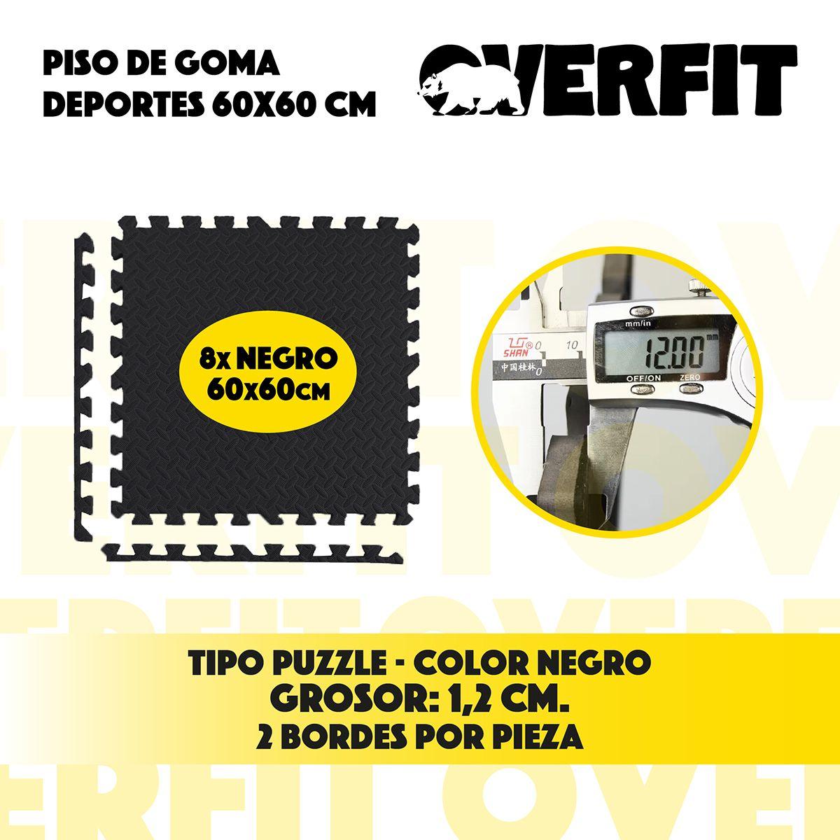 Piso Goma Eva Alfombra Deportiva Gimansio 12mm 60x60cm x8Un-2