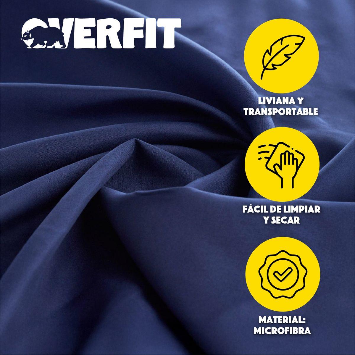 Set x2 toallas microfibra Overfit + bolso de transporte azul-2